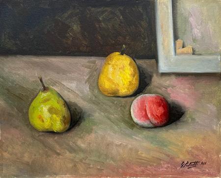Art work by G. Petrotti Composizione di frutta - oil table 